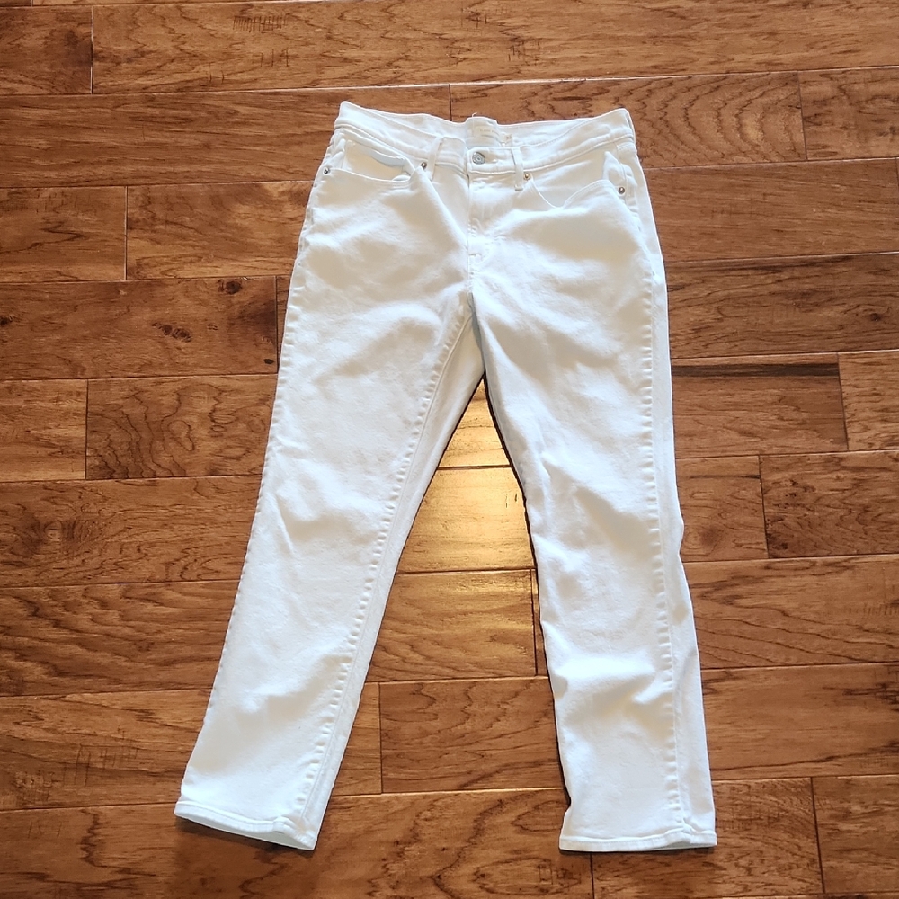 Levi's Classic Straight Jeans White Mid Rise